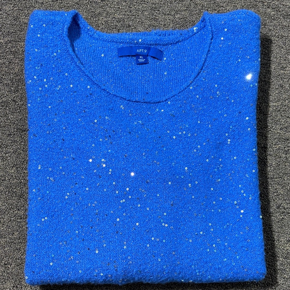Apt. 9 Blue Sparkle Women's Sweater
